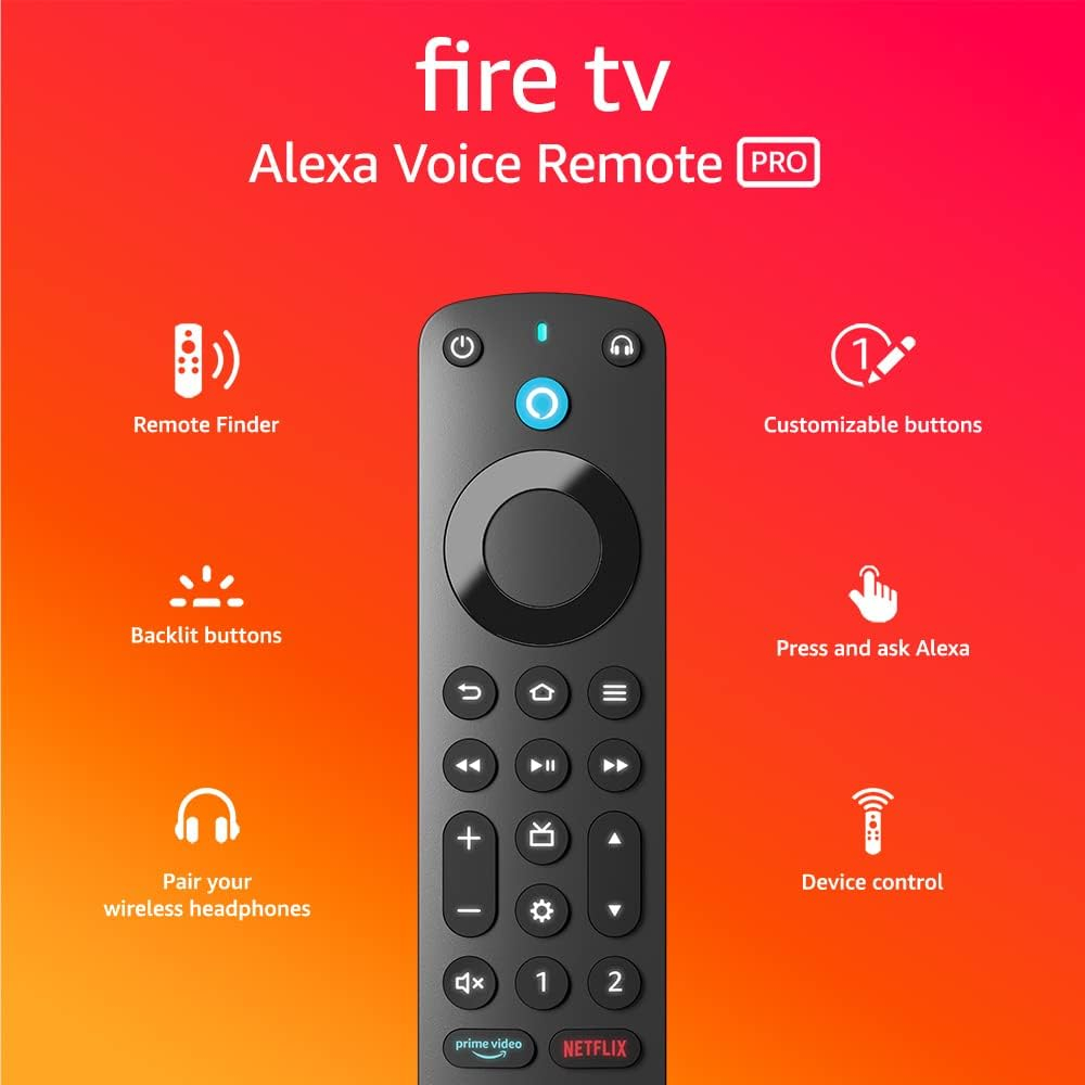 Think Assemble Made Fire TV Alexa Voice Remote Pro with remote finder, TV controls and backlit buttons (compatible Fire TV device required)