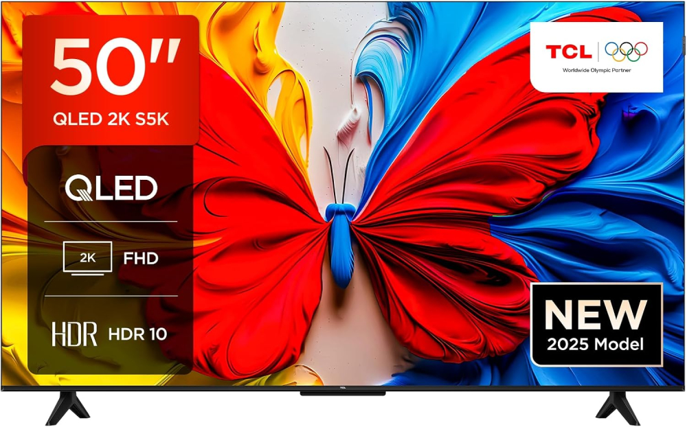 TCL 50S5K-UK – 50” Full HD Smart QLED Direct LED TV with Android TV​ & HDR - Compatible with Google Cast & Google Home, Slim Design
