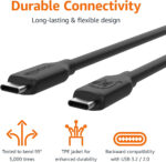 Amazon Basics USB-C to USB-C 4 Fast Charger Cable, 40 Gbps, 8K Video, 240W, USB-IF Cert, Thunderbolt 4/3 Compatible, for Apple iPhone 16/15, iPad, Samsung Galaxy, Tablets, Laptops, 1 m, Black - Image 4