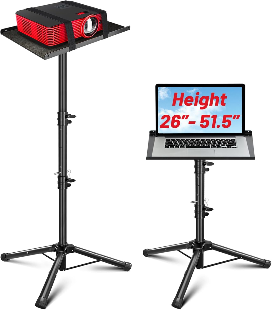 CAHAYA Projector Tripod Stand Laptop Stand Portable Projector Laptop Stand Multifunctional DJ Rack Stand with Adjustable Height for Outdoor Movies, Computer, Book, DJ Equipment CY0331