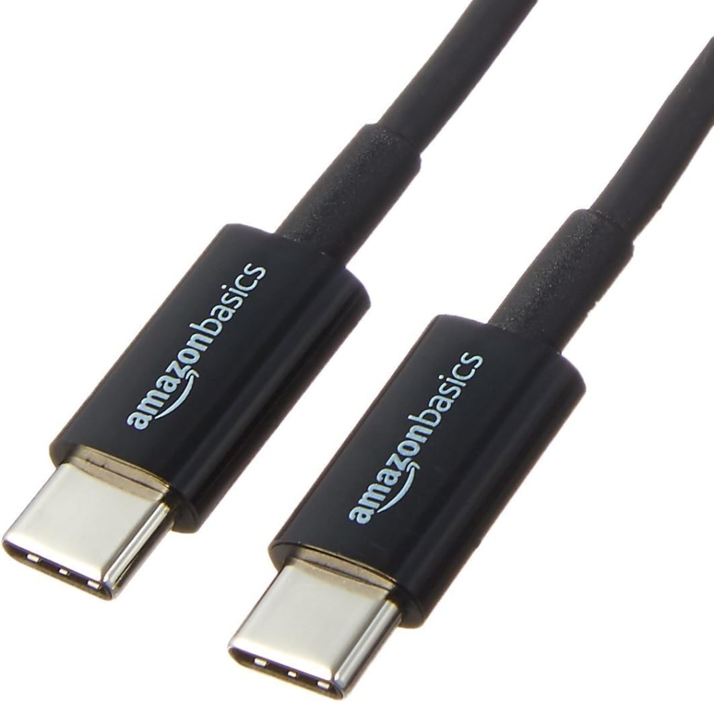 Amazon Basics USB-C to USB-C 2.0 Fast Charger Cable, 480Mbps Speed, USB-IF Certified, for Apple iPhone 16/15, iPad, Samsung Galaxy, Tablets, Laptops, 1.8 m, Black