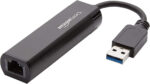 Amazon Basics USB 3.0 to 10/100/1000 Gigabit Ethernet Internet Adapter, Black, 1-Pack