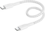Belkin BoostCharge (6.6ft) Braided USB-C to USB-C Cable for iPhone 16, iPhone 16 Pro, iPhone 16 Pro Max, iPhone 16 Plus, iPhone 15, Galaxy S24, S23, Note10, Pixel 9, Pixel 8, iPad Pro & More - White - Image 2