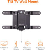 Amazon Basics Tilt TV Wall Mount For 12 - 40 inches TVs and VESA 200 x 200, 30 to 102 cm, Black - Image 3