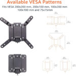 Amazon Basics Tilt TV Wall Mount For 12 - 40 inches TVs and VESA 200 x 200, 30 to 102 cm, Black - Image 5