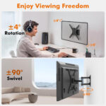 GRIFEMA TV Wall Bracket for 26–65 Inch Flat & Curved Screens – Universal Full Motion TV Wall Mount with Swivel & Tilt, Extendable Arm, Max VESA 400x400mm, Holds up to 35kg, Easy Installation, GB1010 - Image 2