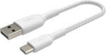 Belkin BoostCharge Braided USB C charger cable, USB-C to USB-A cable, USB type C charging cable for iPhone 16, 15, Samsung Galaxy S24, S23, Pixel, iPad, MacBook, Nintendo Switch and more - 1m, White - Image 2