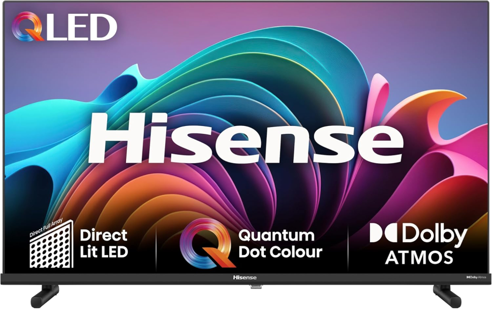 Hisense 32 inch Full HD QLED Smart TV 32A5NQTUK - Quantum Dot Colour, Natural Enhancer,HDR & HLG-Dolby Atoms, HDMI, Share to TV, and Youtube, Freeview Play, Netflix and Disney+ (2024 Model)