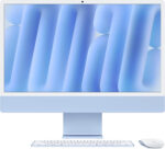 Apple iMac All-in-One Desktop Computer with M4 chip with 8-core CPU and 8-core GPU: Built for Apple Intelligence, 24-inch Retina Display, 16GB Unified Memory, 256GB SSD Storage Blue