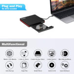 Rioddas External CD Drive, USB 3.0 Portable CD/DVD +/-RW Drive Slim DVD/CD ROM Rewriter Burner for Laptop Desktop PC Windows and Linux OS Apple Mac Macbook Pro - Image 4