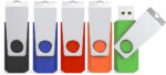 64GB USB Flash Drive 5 Pack USB Stick, KEXIN USB 2.0 Stick Swivel Memory Stick 64 GB USB Drive Metal Cap Pen Drive with LED Light Thumb Drive for Data Storage (Black, Green, Blue, Red, Orange) - Image 5