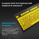BOOGIIO Large Print Computer Keyboard Wired USB High Visibility Keyboard, Elderly High Contrast Keyboard, US Layout-Oversized Letter for Visually Impaired Low Vision Individuals (Yellow+Black) - Image 3