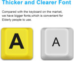 BOOGIIO Large Print Computer Keyboard Wired USB High Visibility Keyboard, Elderly High Contrast Keyboard, US Layout-Oversized Letter for Visually Impaired Low Vision Individuals (Yellow+Black) - Image 4