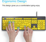 BOOGIIO Large Print Computer Keyboard Wired USB High Visibility Keyboard, Elderly High Contrast Keyboard, US Layout-Oversized Letter for Visually Impaired Low Vision Individuals (Yellow+Black) - Image 5