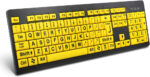 BOOGIIO Large Print Computer Keyboard Wired USB High Visibility Keyboard, Elderly High Contrast Keyboard, US Layout-Oversized Letter for Visually Impaired Low Vision Individuals (Yellow+Black)