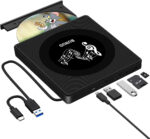 External CD DVD Drive, USB 3.0 & Type-C Portable CD/DVD +/-RW ROM Burner Rewriter with SD/TF & 2 USB Ports, Slim Optical DVD Player for Laptop Mac Macbook Pro Air PC Apple iMac Windows - Image 4
