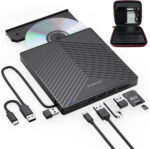 ORIGBELIE External CD/DVD Drive for Laptop, USB 3.0 CD Burner +/-RW CD ROM External DVD Drive Portable DVD Player for Laptop Desktop PC Apple Mac Windows 11/10/8/7/XP Linux OS - Image 2