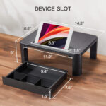 LORYERGO Monitor Stand for Desk - Height Adjustable With Drawer, Computer Riser With Cellphone Holder, Small Printer Stand for Home & Office - Image 5