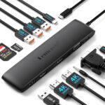 Docking Station USB C Hub 3*Display- 10 in 1, Lemorele USB C Dock 2*HDMI Adapter 4K, 3 USB 3.0/2.0, VGA, PD 100W, Audio, SD/TF, for HP Laptops, ThinkPad, MacBook, Surface - Image 4