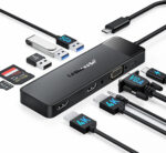 Docking Station USB C Hub 3*Display- 10 in 1, Lemorele USB C Dock 2*HDMI Adapter 4K, 3 USB 3.0/2.0, VGA, PD 100W, Audio, SD/TF, for HP Laptops, ThinkPad, MacBook, Surface