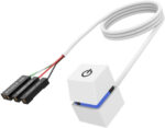 HALOULENI Desktop Power Switch, External Remote Start for PC Motherboard Power On Off Switch Button Extension Cable(Shell: black, light: color gradient - Image 2