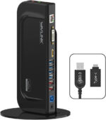 WAVLINK USB 3.0 / USB C Universal Dual Display Docking Station Support HDMI and DVI/VGA/HDMI with 6 USB Ports,Gigabit Ethernet and Audio Jack for Windows and Mac