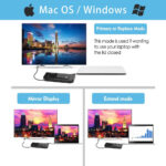 WAVLINK USB 3.0 / USB C Universal Dual Display Docking Station Support HDMI and DVI/VGA/HDMI with 6 USB Ports,Gigabit Ethernet and Audio Jack for Windows and Mac - Image 4