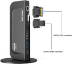 WAVLINK USB 3.0 / USB C Universal Dual Display Docking Station Support HDMI and DVI/VGA/HDMI with 6 USB Ports,Gigabit Ethernet and Audio Jack for Windows and Mac - Image 5