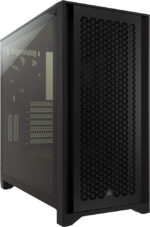 Corsair 4000D AIRFLOW Tempered Glass Mid-Tower ATX Case - High-Airflow - Cable Management System - Spacious Interior - Two Included 120 mm Fans - Black