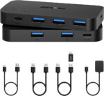 BENFEI USB 3.0 Switch, USB Switcher 2 Computers Share 3*USB 3.0 and 1*USB C with Remote control for PC Mouse Keyboard Printer Scanner, USB KVM Switch Selector Compatible with Windows, Mac, Linux