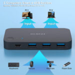 BENFEI USB 3.0 Switch, USB Switcher 2 Computers Share 3*USB 3.0 and 1*USB C with Remote control for PC Mouse Keyboard Printer Scanner, USB KVM Switch Selector Compatible with Windows, Mac, Linux - Image 4