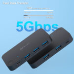 BENFEI USB 3.0 Switch, USB Switcher 2 Computers Share 3*USB 3.0 and 1*USB C with Remote control for PC Mouse Keyboard Printer Scanner, USB KVM Switch Selector Compatible with Windows, Mac, Linux - Image 5