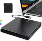 New External CD DVD Drive, Cool DVD Burner USB 3.0 with Ethernet Adapter, 3 USB and 2 TF/SD Card Ports, CD DVD Player Reader Writer Optical Disc Drive for Laptop MacBook PC Windows Linux Mac OS - Image 5