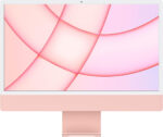 Apple iMac 2021 all-in-one desktop computer with M1 chip: 8-core CPU, 8-core GPU, 24-inch Retina display, 8GB RAM, 512GB SSD storage, 1080p FaceTime HD camera, matching accessories Pink