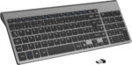 cimetech Wireless Keyboard, 2.4G Ergonomic Keyboard with Number Pad, Silent USB Computer Keyboard for PC, Laptop, Desktop and Windows 10/8/7/XP - Gray