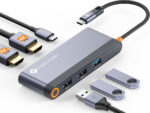 8-in-1 USB-C Hub Laptop Docking Station, Dual Monitor Adapter with 2x 4K@60Hz HDMI, 1Gbps Ethernet, 100W PD, 2 USB 3.0 Ports, SD/TF Card Reader, Compatible with MacBook Pro M2/M1, Dell, HP, Lenovo - Image 3