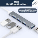 Pipestation® USB Hub (4-in-1) | 4-port USB-A USB3 USB 3 Hub Extension Splitter Multiport Adapter For - Laptop Pc Macbook Pro Air Mini Dell Hp Keyboard Flash Drive Steam Deck Stream Deck Dock Dongle - Image 2