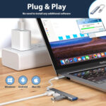 Pipestation® USB Hub (4-in-1) | 4-port USB-A USB3 USB 3 Hub Extension Splitter Multiport Adapter For - Laptop Pc Macbook Pro Air Mini Dell Hp Keyboard Flash Drive Steam Deck Stream Deck Dock Dongle - Image 4