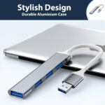 Pipestation® USB Hub (4-in-1) | 4-port USB-A USB3 USB 3 Hub Extension Splitter Multiport Adapter For - Laptop Pc Macbook Pro Air Mini Dell Hp Keyboard Flash Drive Steam Deck Stream Deck Dock Dongle - Image 5