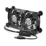 ELUTENG USB Fan 80mm 5V 2 in 1 with 3 Adjustable Speeds, Double Row USB Computer Fan 80mm PC Fan 8cm with 8 Shock Absorbent Feet for PS5 PS4/Laptop/TV Box/Router