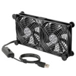 ELUTENG USB Fan 80mm 5V 2 in 1 with 3 Adjustable Speeds, Double Row USB Computer Fan 80mm PC Fan 8cm with 8 Shock Absorbent Feet for PS5 PS4/Laptop/TV Box/Router - Image 3