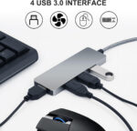 4 Ports Ultra Slim USB Hub 3.0 USB Splitter with 5Gbps Data Transfer Multiport Adapter for Keyboard, Mouse,MacBook,Surface Pro,Xbox, PS5,Flash Drive, Mobile HDD,Laptop, Desktop PC and more - Image 4