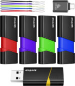 Memory Stick 32GB 10 pack, AreTop USB Stick, USB Flash Drive, 32GB Thumb Drives Pen Drives, Swivel Design, with LED Indicator for Computer/Tablet/Laptop/Car/TV(10 Black With Lanyard) - Image 5