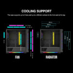 GAMDIAS Gaming PC Case, ATX Mid Tower Computer Case, Side Tempered Glass, Pre-install 4 ARGB Fans, High Airflow Front Panel, Cable Management, Black - Image 4