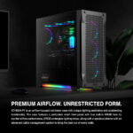 GAMDIAS Gaming PC Case, ATX Mid Tower Computer Case, Side Tempered Glass, Pre-install 4 ARGB Fans, High Airflow Front Panel, Cable Management, Black - Image 5