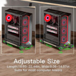 Mobile CPU Stand, Desktop Stand, Computer Tower Stand CPU Rolling Stand, Adjustable Computer Mobile Cart Holder with 4 Locking Rolling Caster Wheels Fits Most PC Gaming Case - Black - Image 5