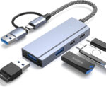 CYNTECH 4-in-1 USB Hub - USB-A & USB-C Ports, 5Gbps Data Transfer, Compatible with MacBook Pro/Air, Dell XPS, Lenovo Thinkpad, HP Laptops & More