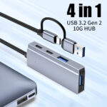 CYNTECH 4-in-1 USB Hub - USB-A & USB-C Ports, 5Gbps Data Transfer, Compatible with MacBook Pro/Air, Dell XPS, Lenovo Thinkpad, HP Laptops & More - Image 3