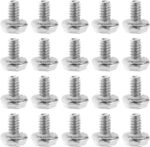 Create idea 100Pcs Toothed Hex 6/32 Screws Motherboard Mounting Screws 6/32 Hard Drive PC Case Screws Plated Steel Accessories for Computer Silver