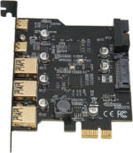 PCIE 1X to USB Expansion Card, 3xUSB3.0 2xType C 19pin 3 USB3.0 2 Type Interfaces Electronics Computers Accessories Computer Components Internal I/O Port Cards Cards 5 Adapter - Image 3